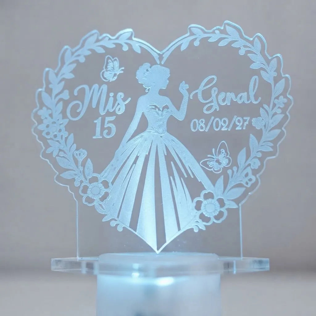 Souvenirs Led Acrílico Personalizado Fiesta 15 años x15u