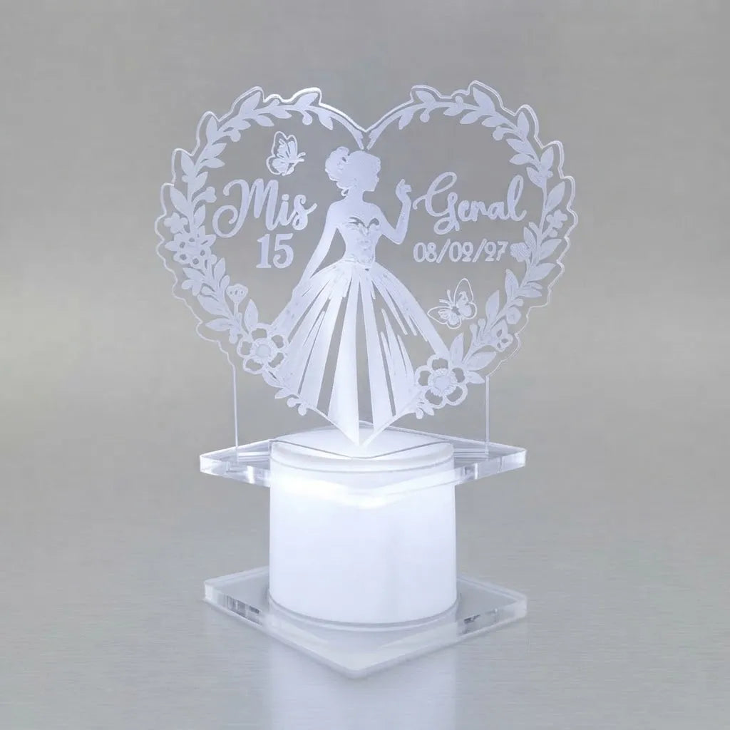 Souvenirs Led Acrílico Personalizado Fiesta 15 años x15u