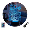 Velador Ilusion 3D A control remoto 9 Pilares Demon Slayer USB / PILAS