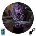 Velador Infantil Ilusion 3D A control remoto Androide 21 Sexy Waifu Dragon Ball USB / PILAS