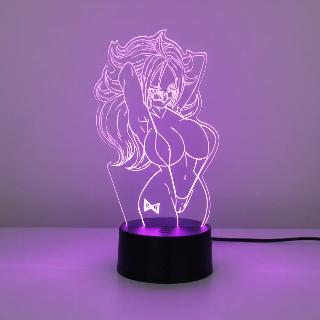 Velador Infantil Ilusion 3D A control remoto Androide 21 Sexy Waifu Dragon Ball USB / PILAS