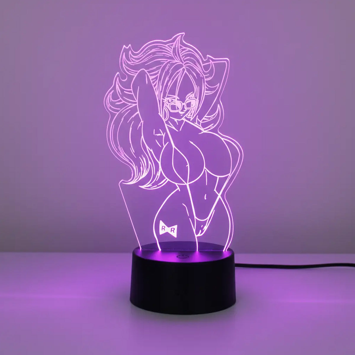 Velador Infantil Ilusion 3D A control remoto Androide 21 Sexy Waifu Dragon Ball USB / PILAS