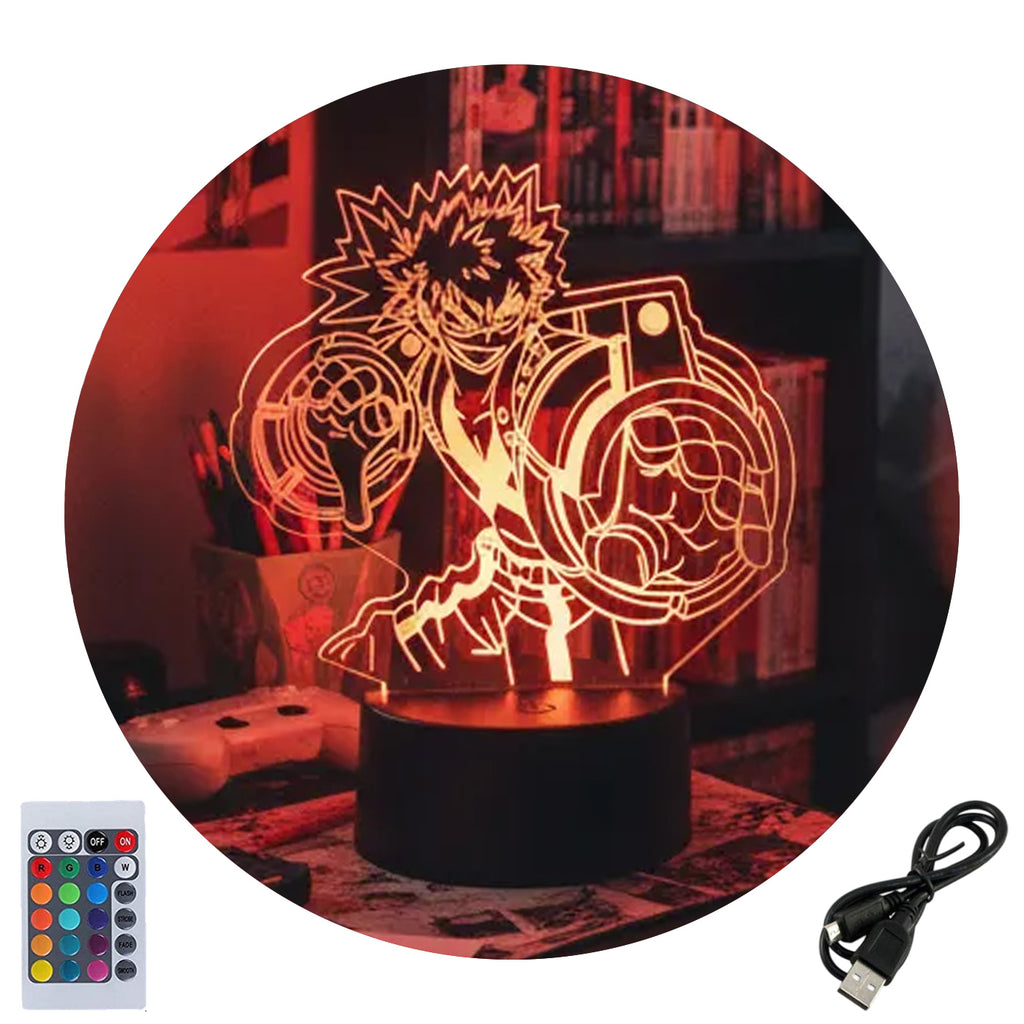 Velador Ilusion 3D A control remoto Katsuki Bakugo My Hero Academia USB / PILAS