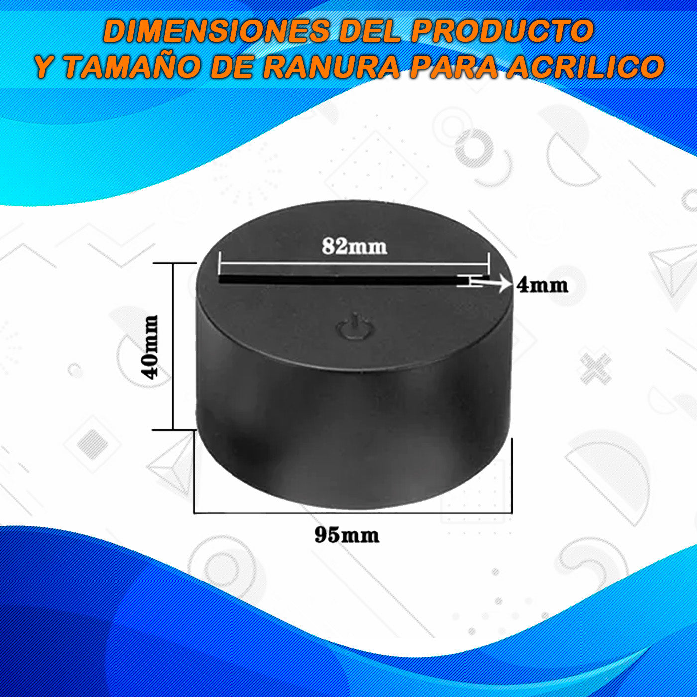 Base Led Rgb Touch Usb / Pilas + Acrílico Sin Grabado 19cm X10u