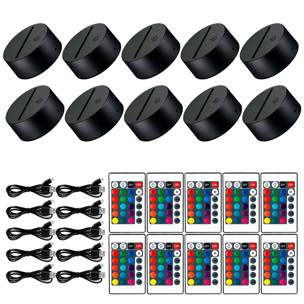 Base Led Rgb Touch Usb / Pilas Para Lamparas De Acrilico X10u
