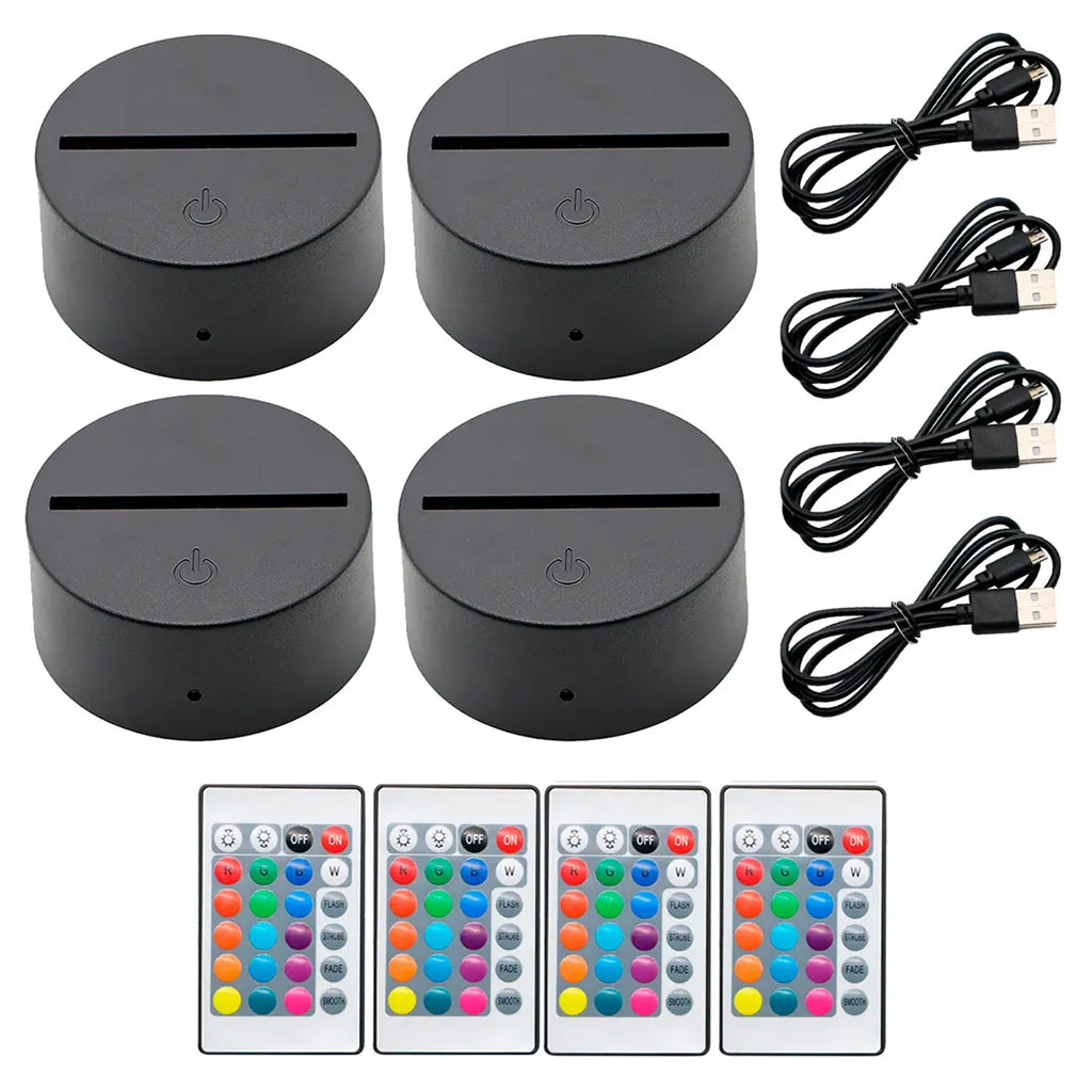 Base Led Rgb Touch Usb / Pilas Para Lamparas De Acrilico X4u