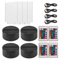 Base Led Rgb Touch Usb / Pilas + Acrílico Sin Grabado 19cm X4u