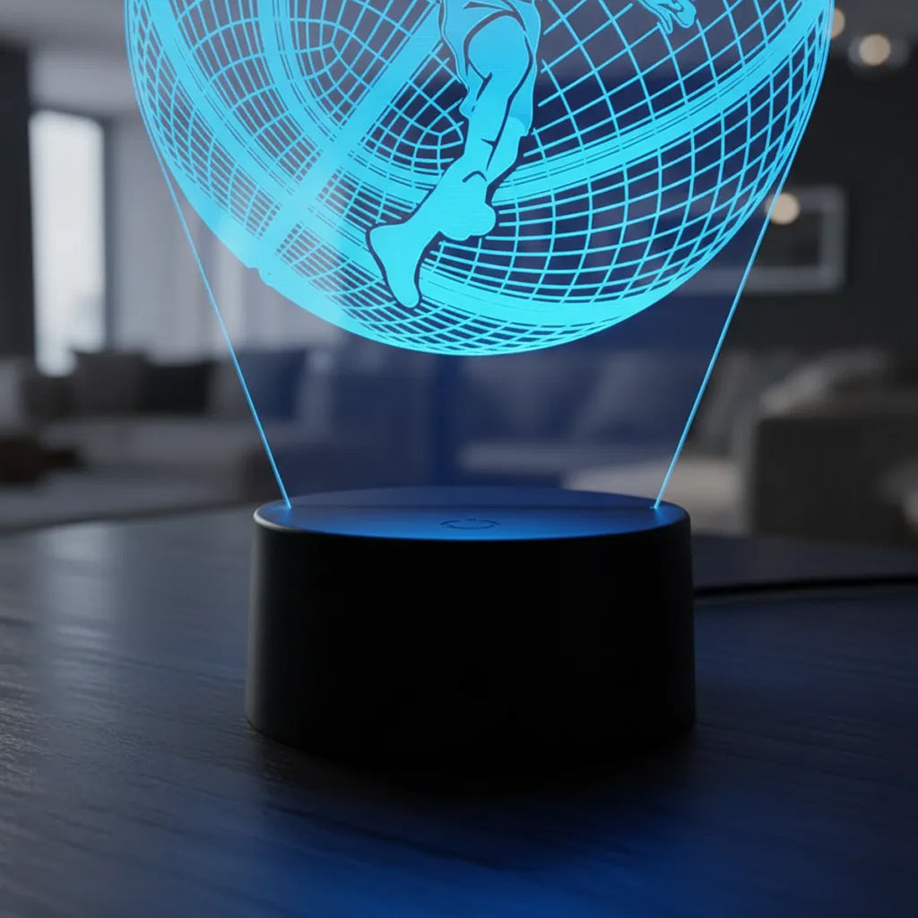Velador Ilusion 3D A control remoto Lámpara Jugador de Basquet USB / PILAS