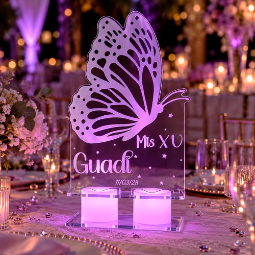 Centro de mesa Led Acrílico GRANDE Personalizado Fiesta 15 años x15u