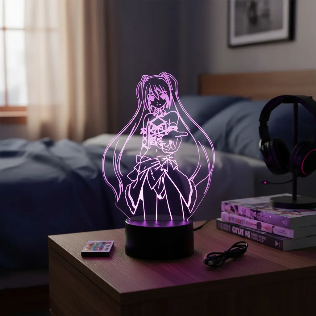 Velador Ilusion 3D A control remoto Hatsune Miku USB / PILAS