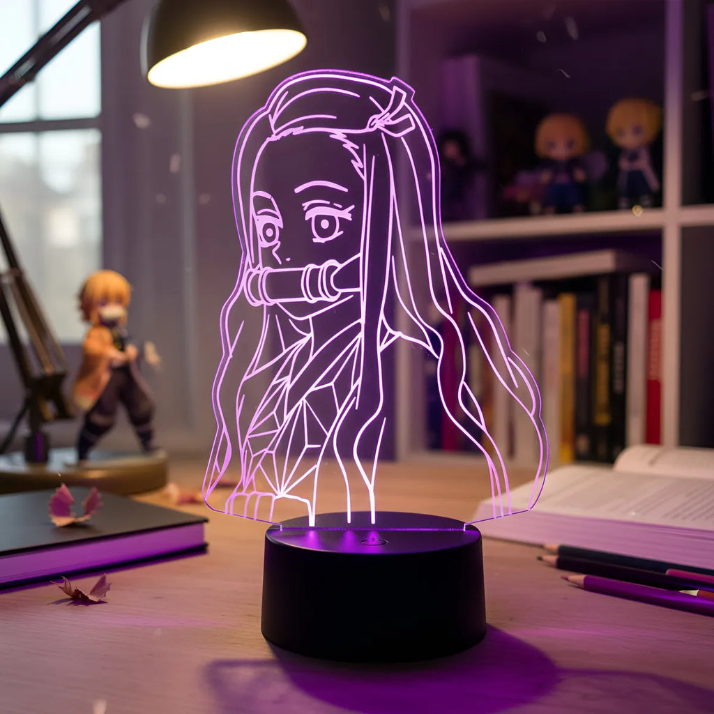 Velador Ilusion 3D A control remoto Nezuko Kamado Demon Slayer USB / PILAS