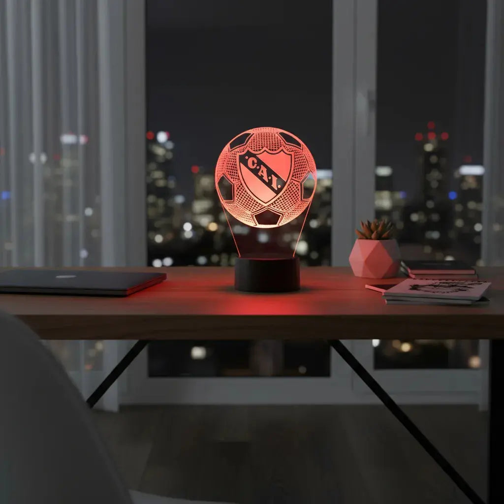 Velador Ilusion 3D A control remoto Futbol Independiente USB / PILAS