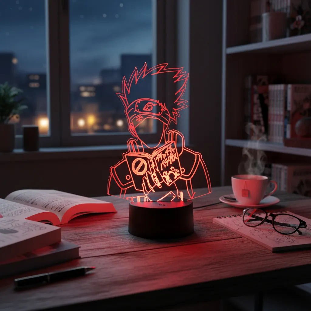 Velador Ilusion 3D A control remoto Kakashi Naruto USB / PILAS