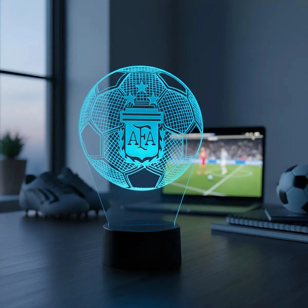 Velador Ilusion 3D A control remoto Futbol pelota AFA Argentina USB / PILAS