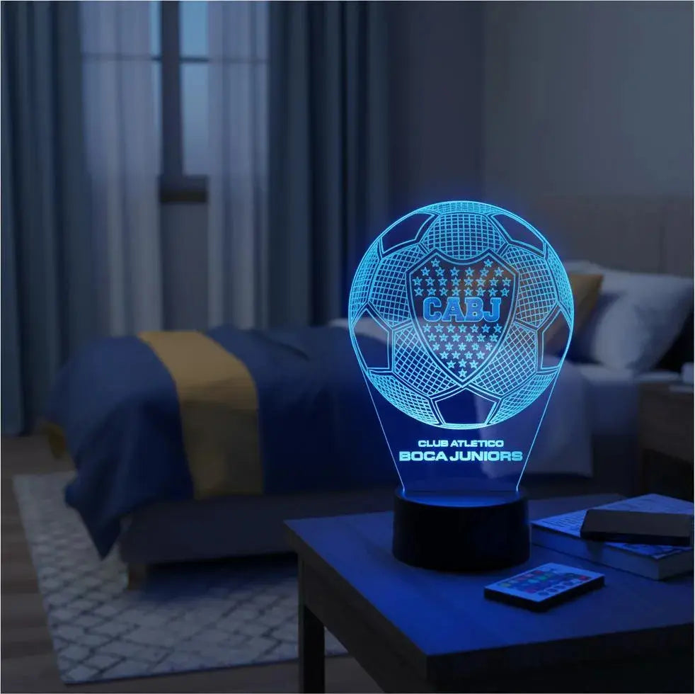 Velador Ilusion 3D A control remoto Futbol Boca Juniors USB / PILAS