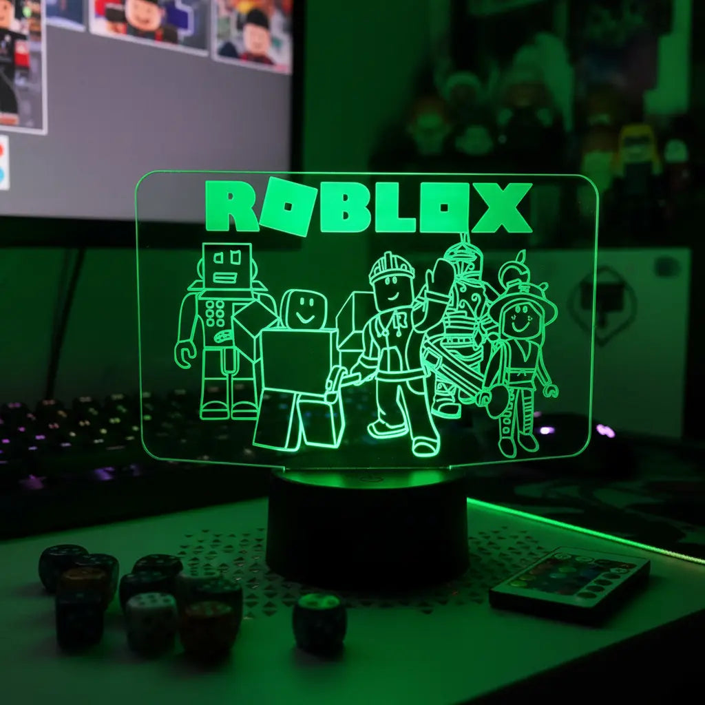 Velador Infantil Ilusion 3D A control remoto Juego ROBLOX USB / PILAS