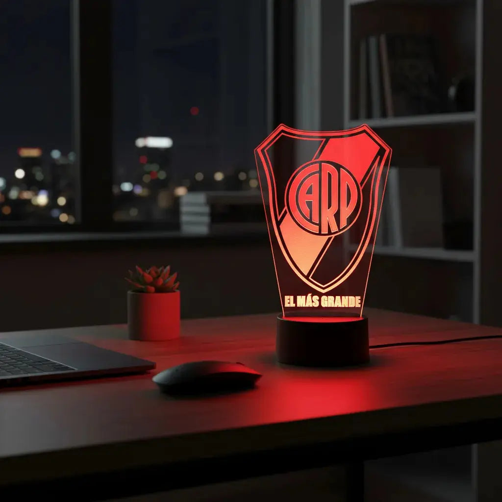 Velador Ilusion 3D A control remoto Escudo River Plate USB / PILAS