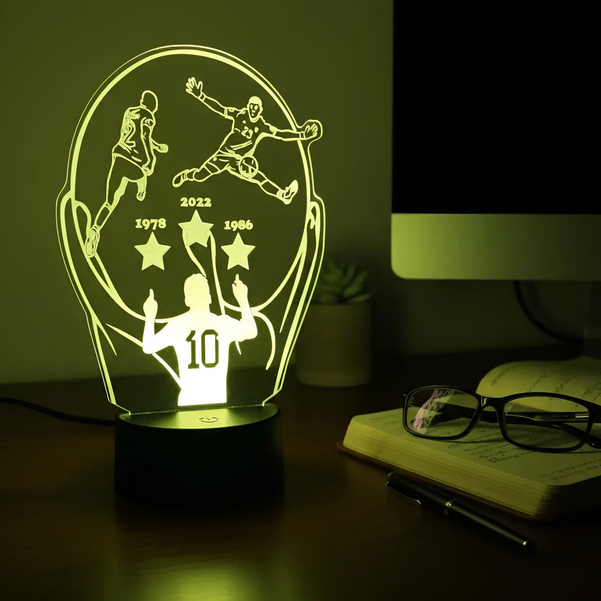 Velador Ilusion 3D A control remoto Dibu Martinez Messi Seleccion USB / PILAS