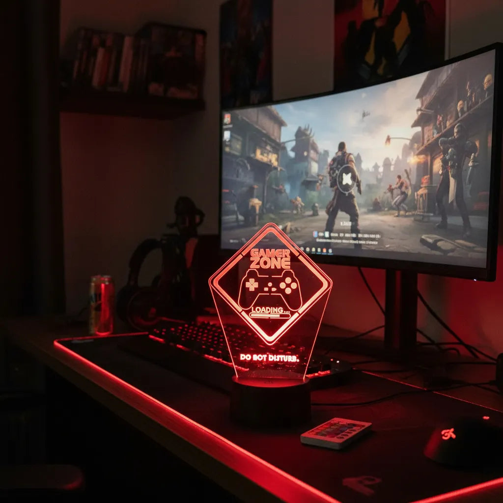 Velador Ilusion 3D A control remoto Gamer Zone USB / PILAS