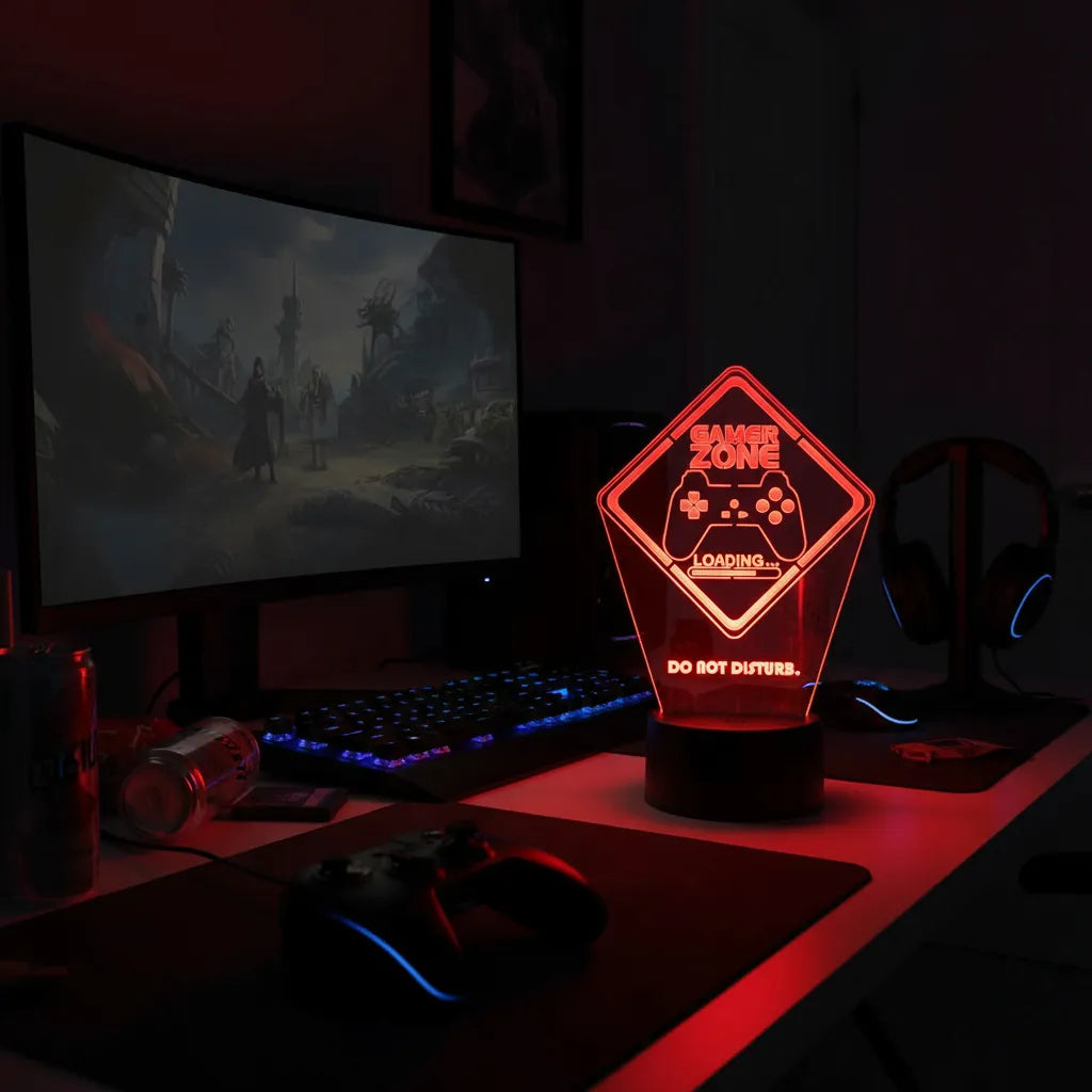 Velador Ilusion 3D A control remoto Gamer Zone USB / PILAS