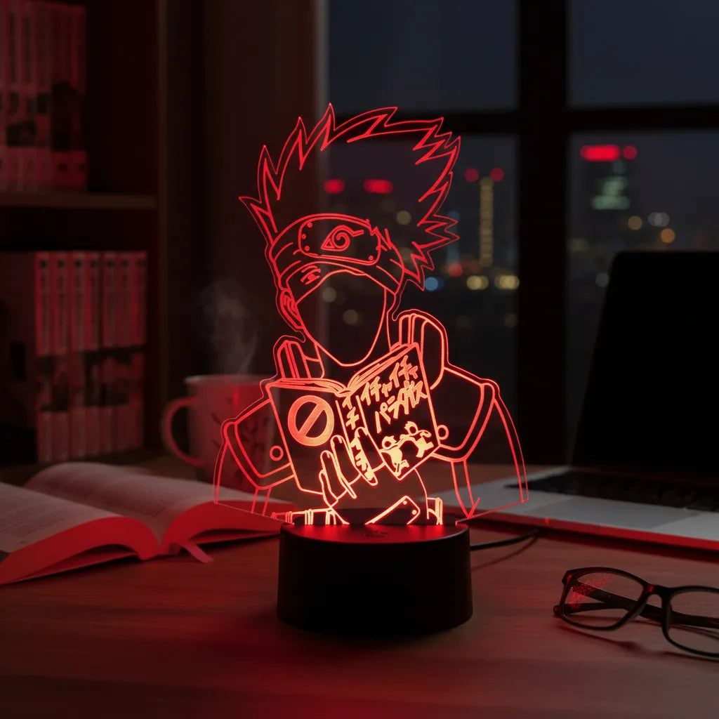 Velador Ilusion 3D A control remoto Kakashi Naruto USB / PILAS