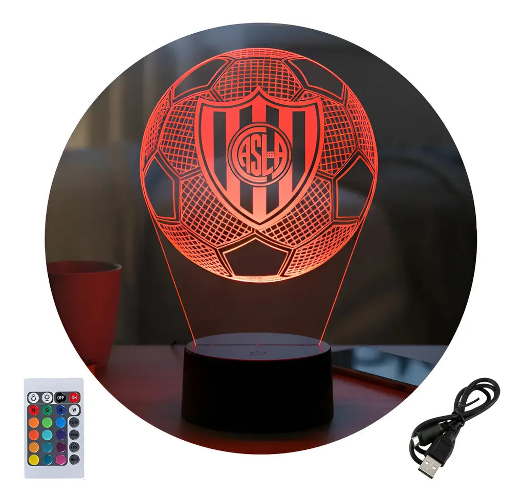 Velador Ilusion 3D A control remoto Futbol San Lorenzo de Almagro USB / PILAS