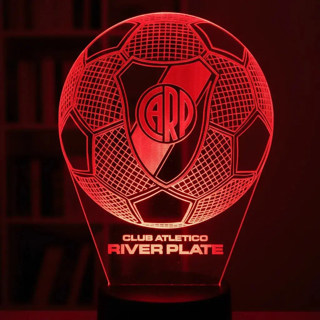 Velador Ilusion 3D A control remoto Futbol Club River Plate USB / PILAS