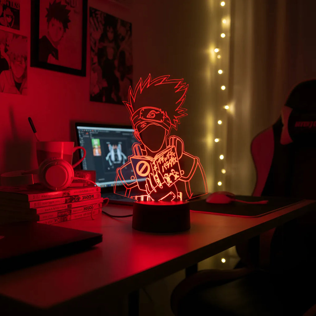 Velador Ilusion 3D A control remoto Kakashi Naruto USB / PILAS