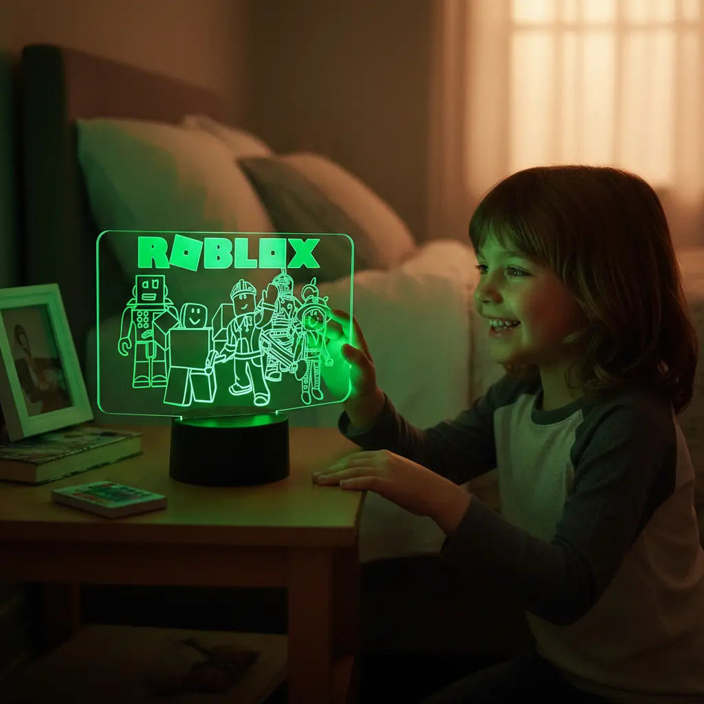 Velador Infantil Ilusion 3D A control remoto Juego ROBLOX USB / PILAS