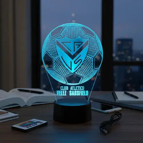 Velador Ilusion 3D A control remoto Futbol Vélez Sarsfield USB / PILAS