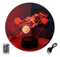 Velador Ilusion 3D A control remoto auto F1 Formula 1 USB / PILAS