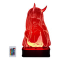 Velador Ilusion 3D A control remoto Zero Two Darling Waifu USB / PILAS