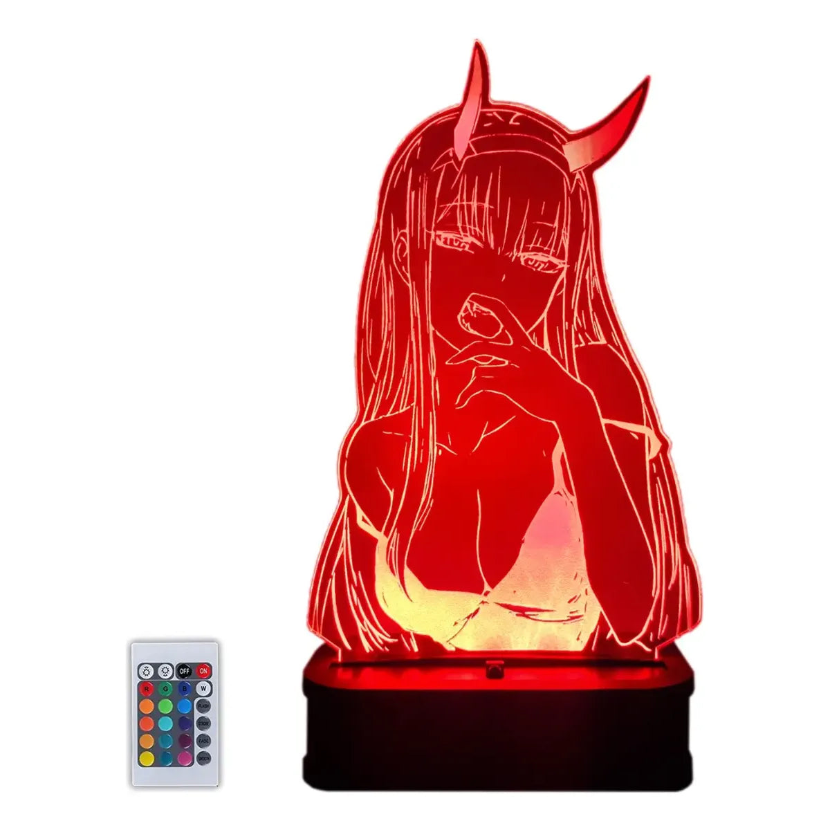 Velador Ilusion 3D A control remoto Zero Two Darling Waifu USB / PILAS