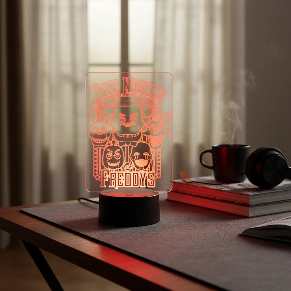 Velador Ilusion 3D A control remoto Lámpara Five Nights at Freddy's USB / PILAS