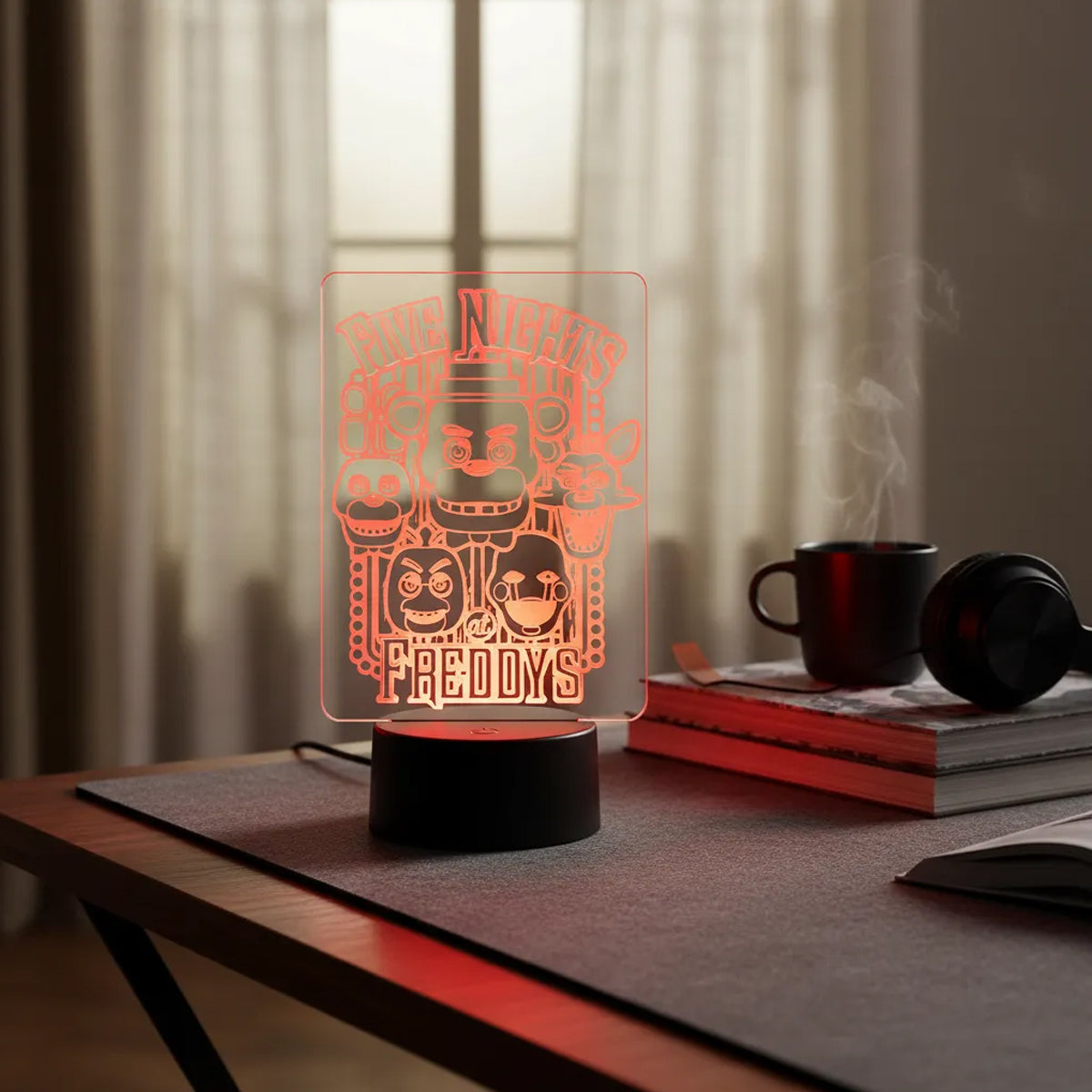 Velador Ilusion 3D A control remoto Lámpara Five Nights at Freddy's USB / PILAS