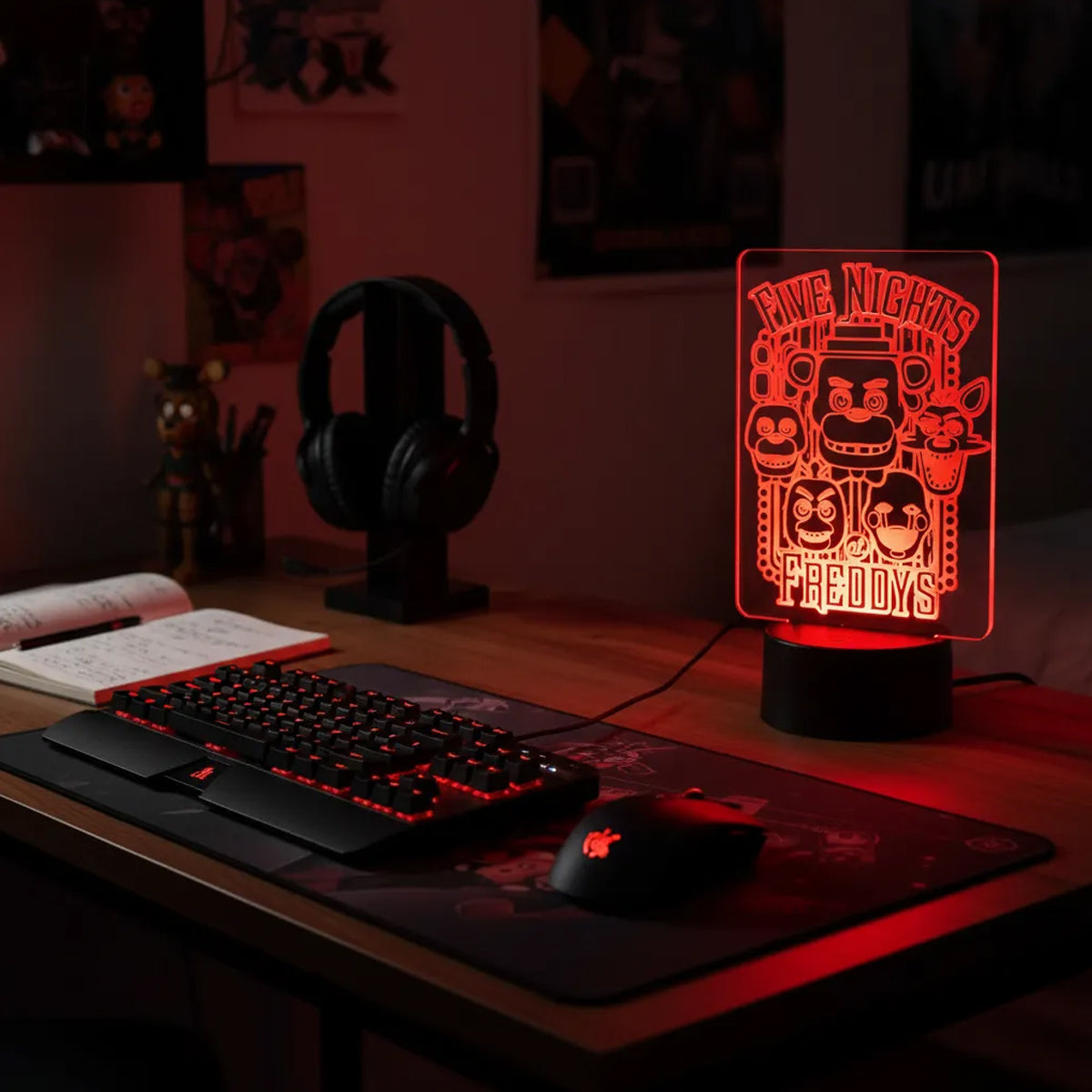 Velador Ilusion 3D A control remoto Lámpara Five Nights at Freddy's USB / PILAS