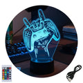 Velador Ilusion 3D A control remoto Gamer Joystick USB / PILAS