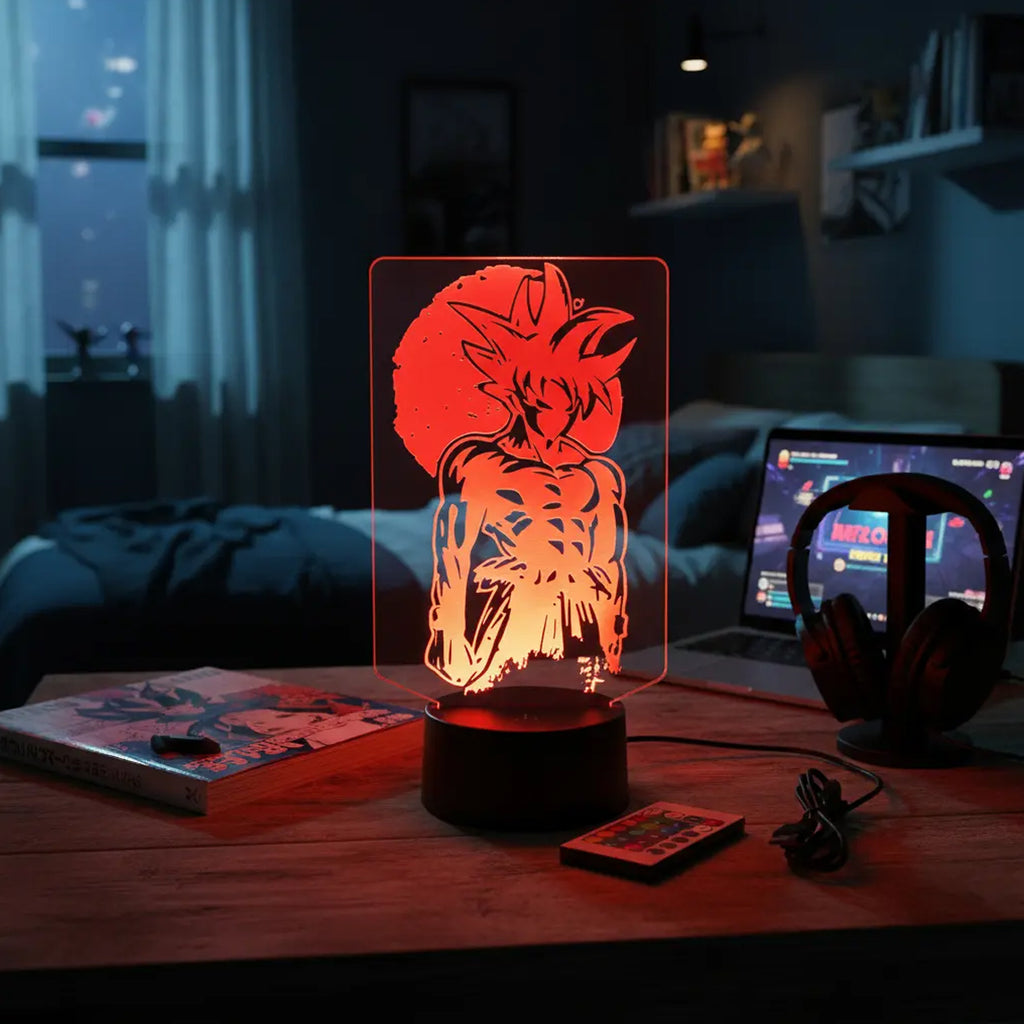 Velador Infantil Ilusion 3D A control remoto Goku Dragon Ball USB / PILAS