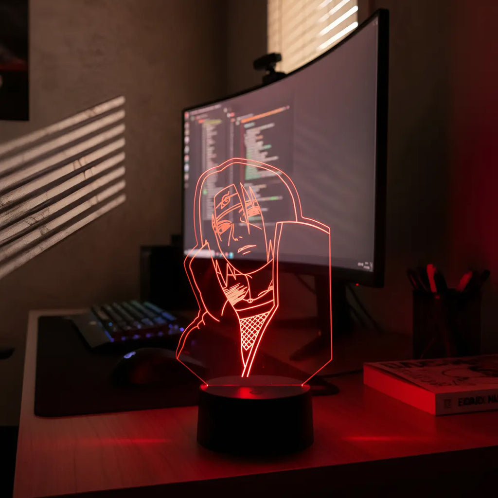 Velador Ilusion 3D A control remoto Lámpara Itachi Uchiha USB / PILAS