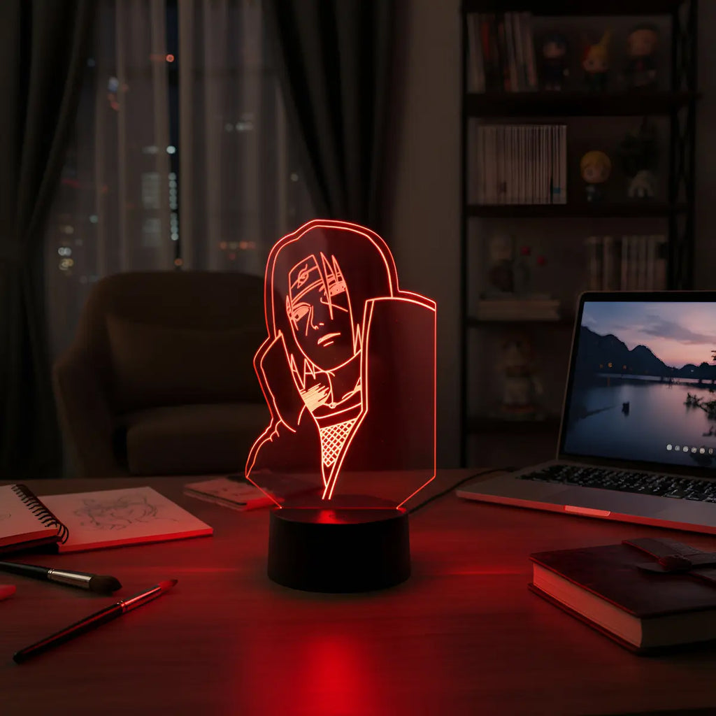 Velador Ilusion 3D A control remoto Lámpara Itachi Uchiha USB / PILAS
