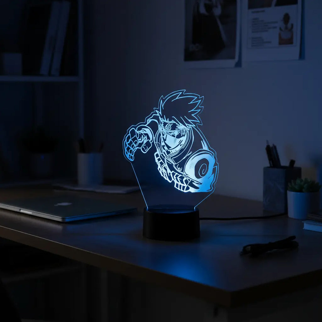 Velador Ilusion 3D A control remoto Lámpara Kakashi Hatake Naruto USB / PILAS