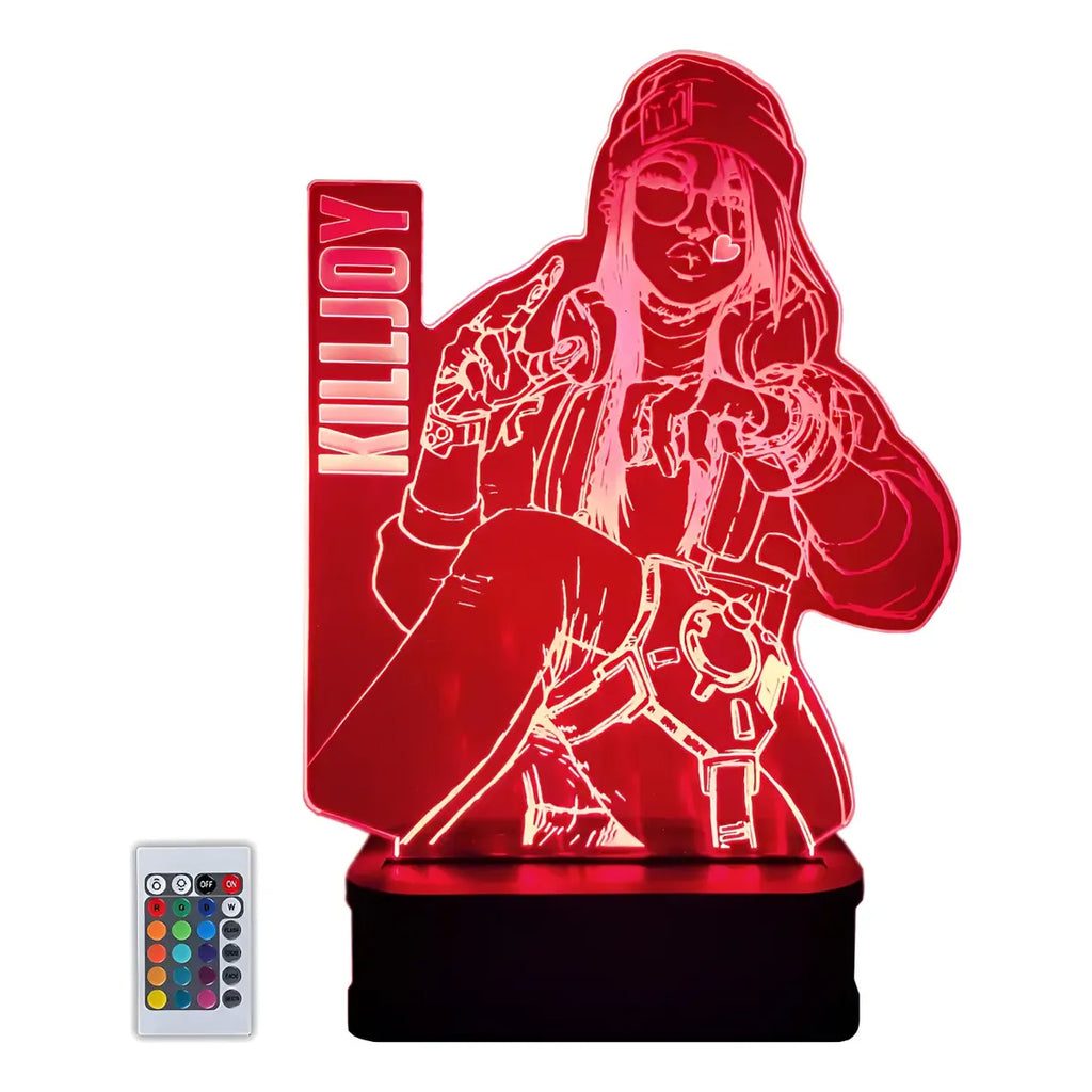 Velador Ilusion 3D A control remoto Valorant Killjoy Gamer USB / PILAS