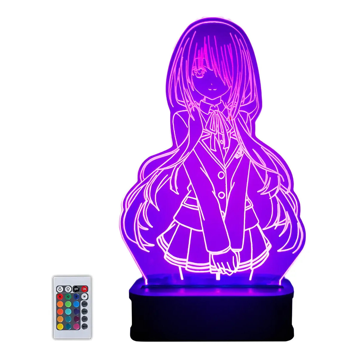 Velador Ilusion 3D A control remoto Lámpara Kurumi Tokisaki Date a Live USB / PILAS