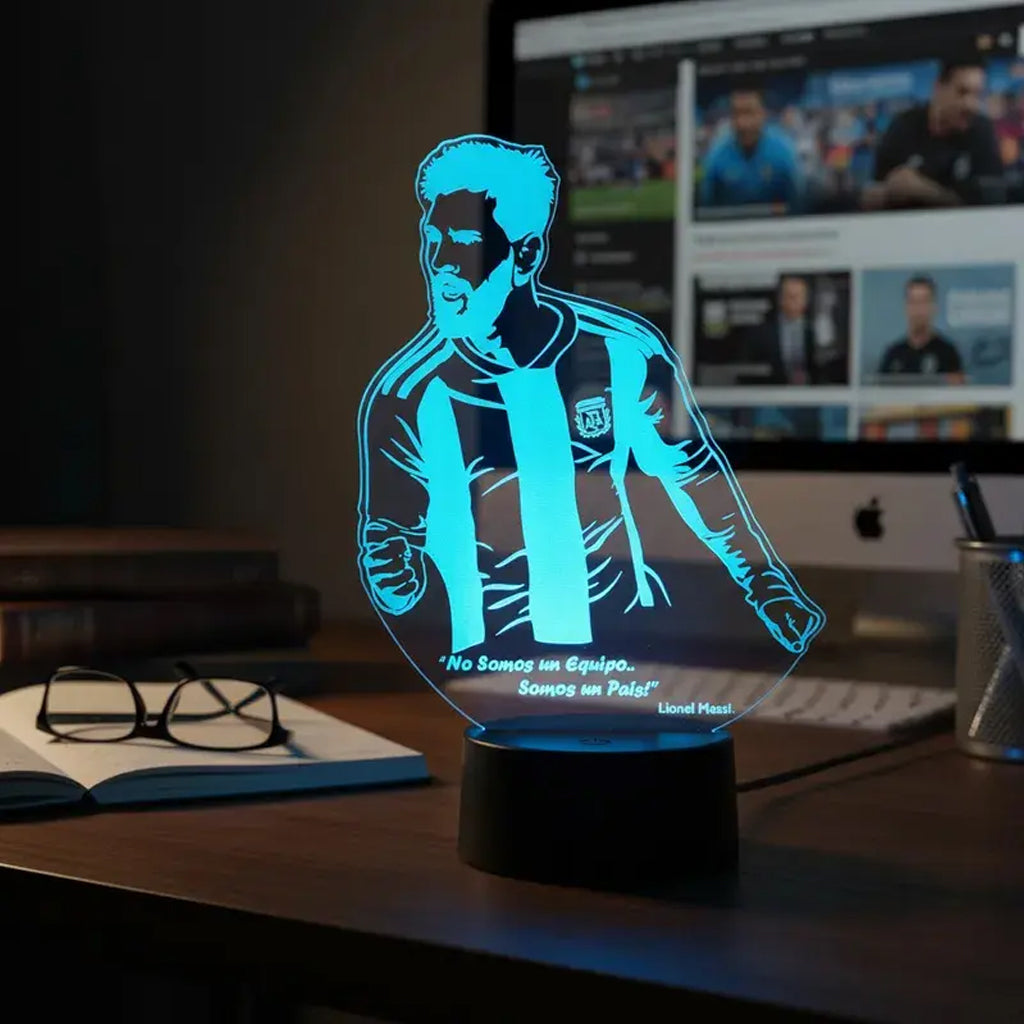 Velador Ilusion 3D A control remoto Lámpara Leo Messi USB / PILAS