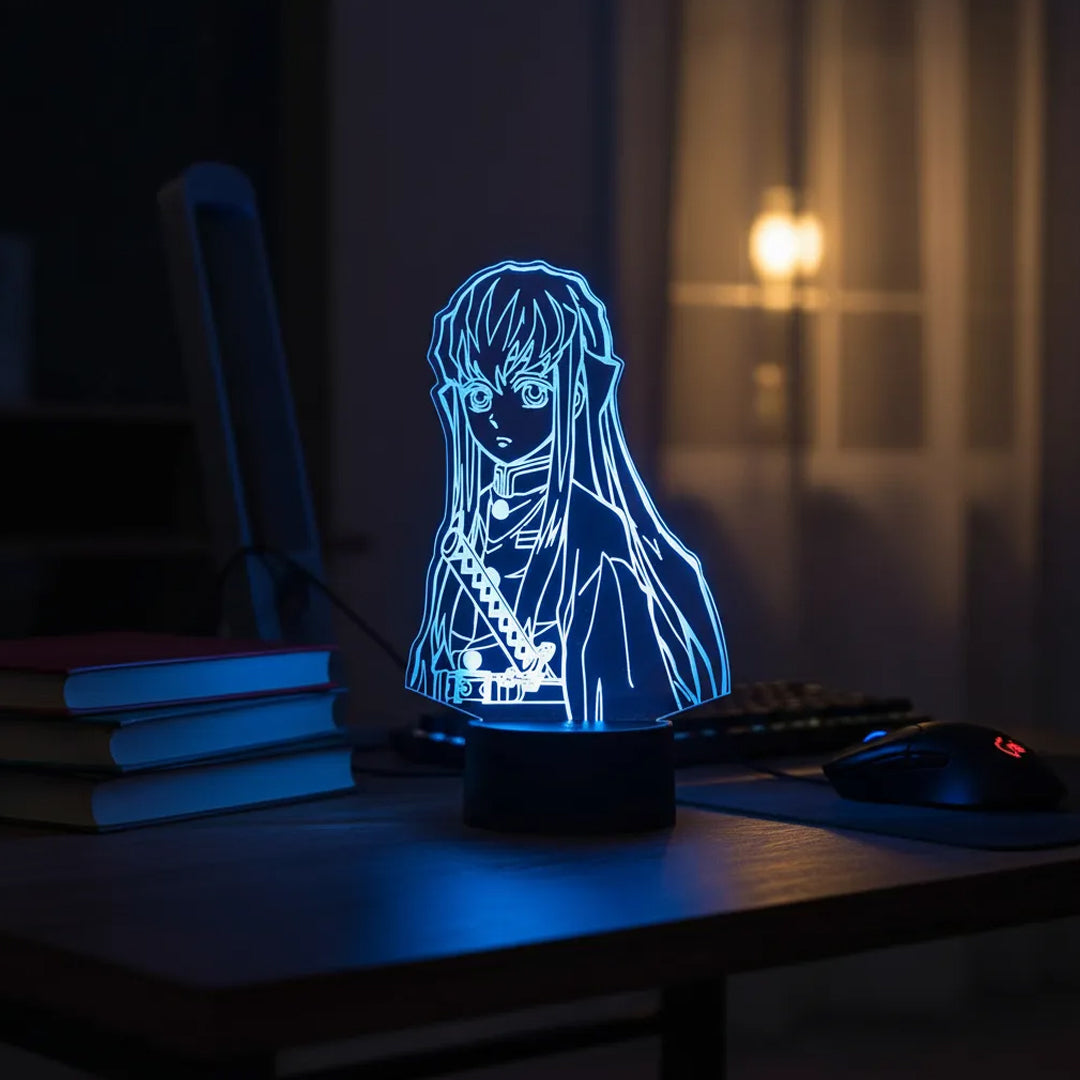 Velador Ilusion 3D A control remoto Muichiro Tokito Demon Slayer USB / PILAS