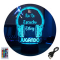 Velador Ilusion 3D A control remoto Gamer No te escucho USB / PILAS