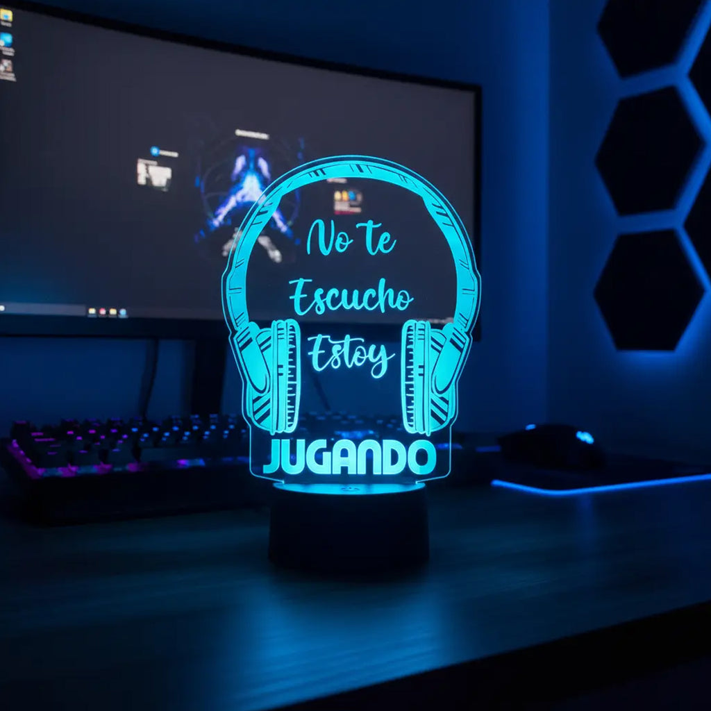 Velador Ilusion 3D A control remoto Gamer No te escucho USB / PILAS