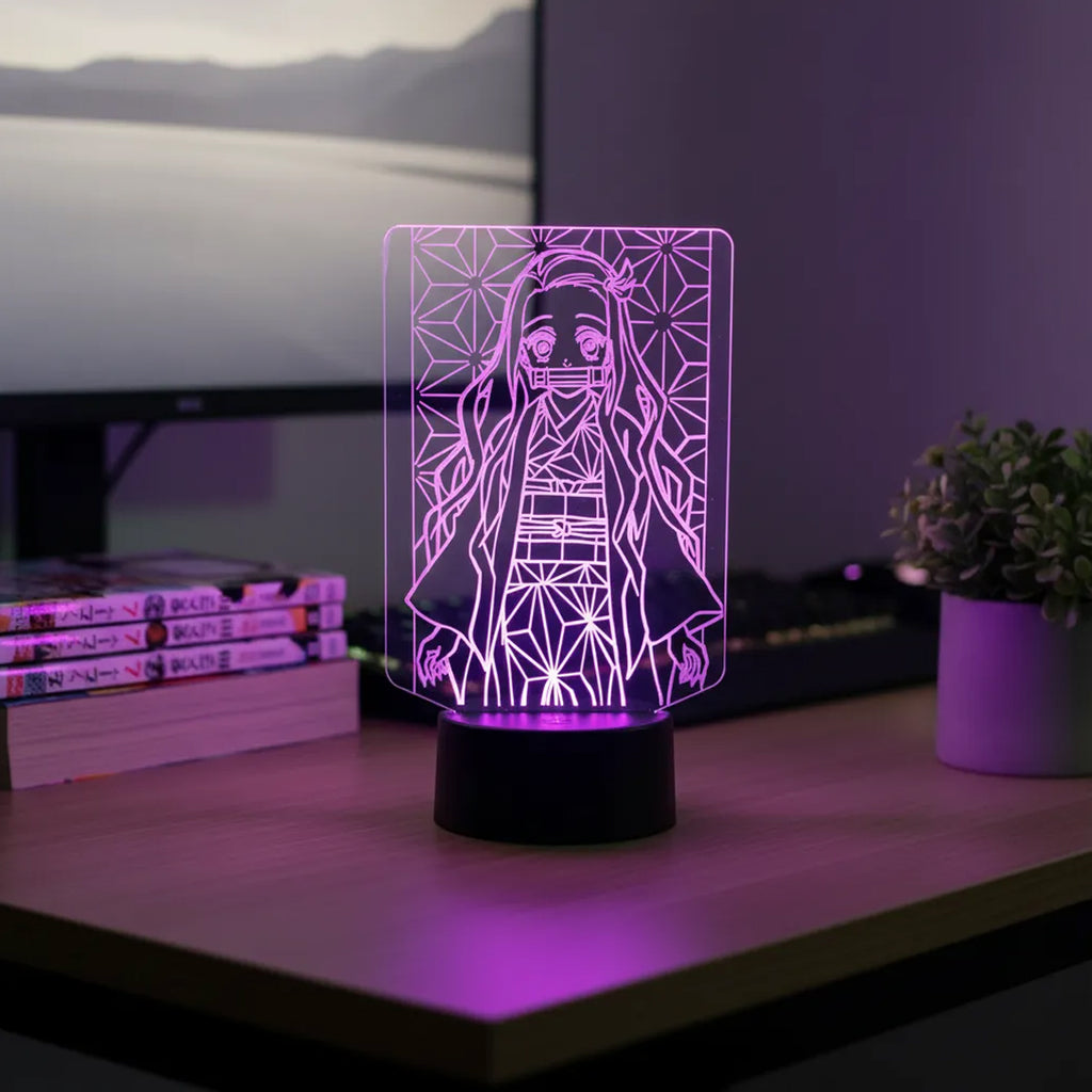 Velador Ilusion 3D A control remoto Nezuko Kamado Vitral USB / PILAS