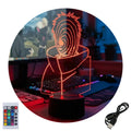Velador Ilusion 3D A control remoto Lámpara Obito Uchiha Naruto USB / PILAS