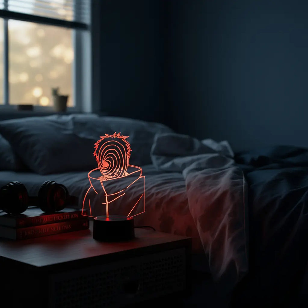 Velador Ilusion 3D A control remoto Lámpara Obito Uchiha Naruto USB / PILAS